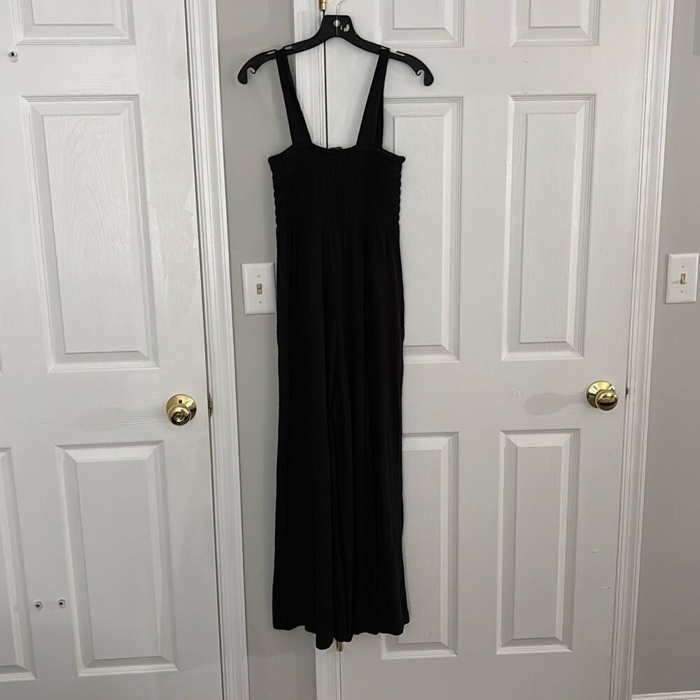 Free People Beach Homecoming Black Smocked Sleeveless Wide-Leg Jumpsuit size Sma - Picture 5 of 5